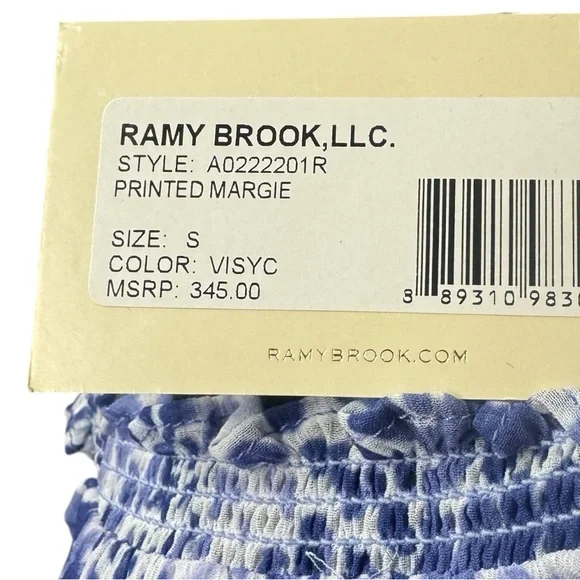 NWT Ramy Brook Women's Printed Margie Off The Shoulder Long Sleeve Top US Small - Picture 9 of 11